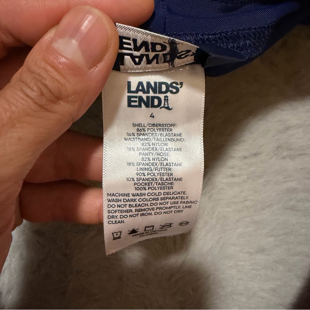 Lands' End SunShade UPF 50 5" Swim Board Shorts with Panty Size 4 Green Pockets - Picture 8 of 12